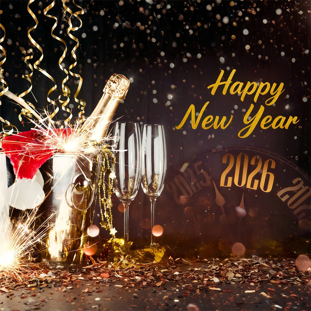 New Years Photo Backdrop Champagne Spark Celebration Countdown Happy New Years Backdrop UK MRR10-9