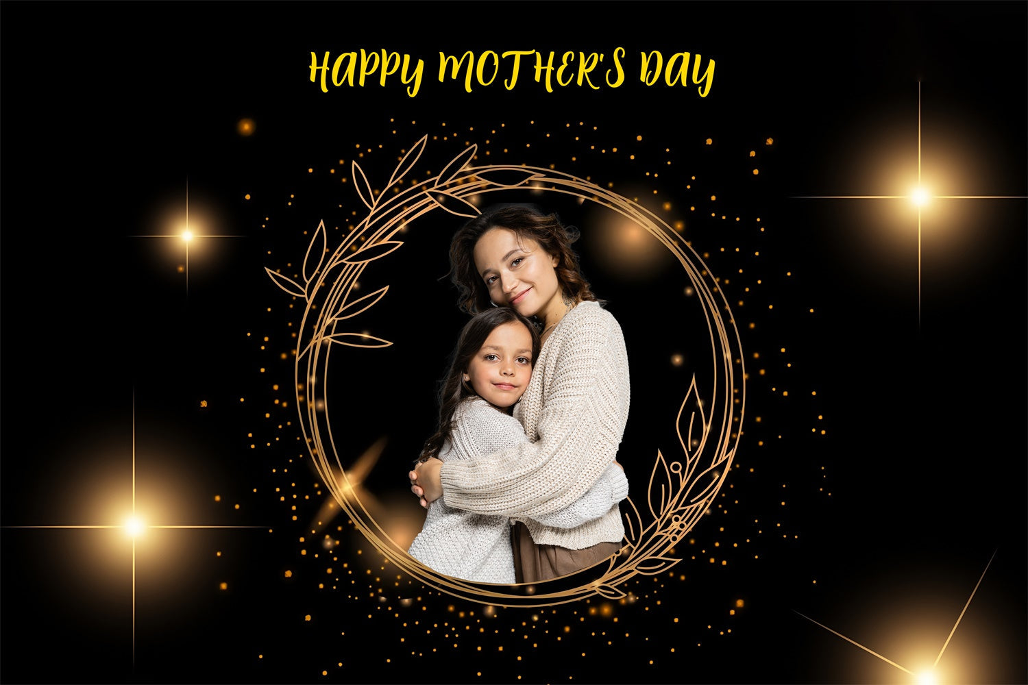 Mothers Day Photo Backdrop Golden Glow Personalized Backdrop UK MRR3-101