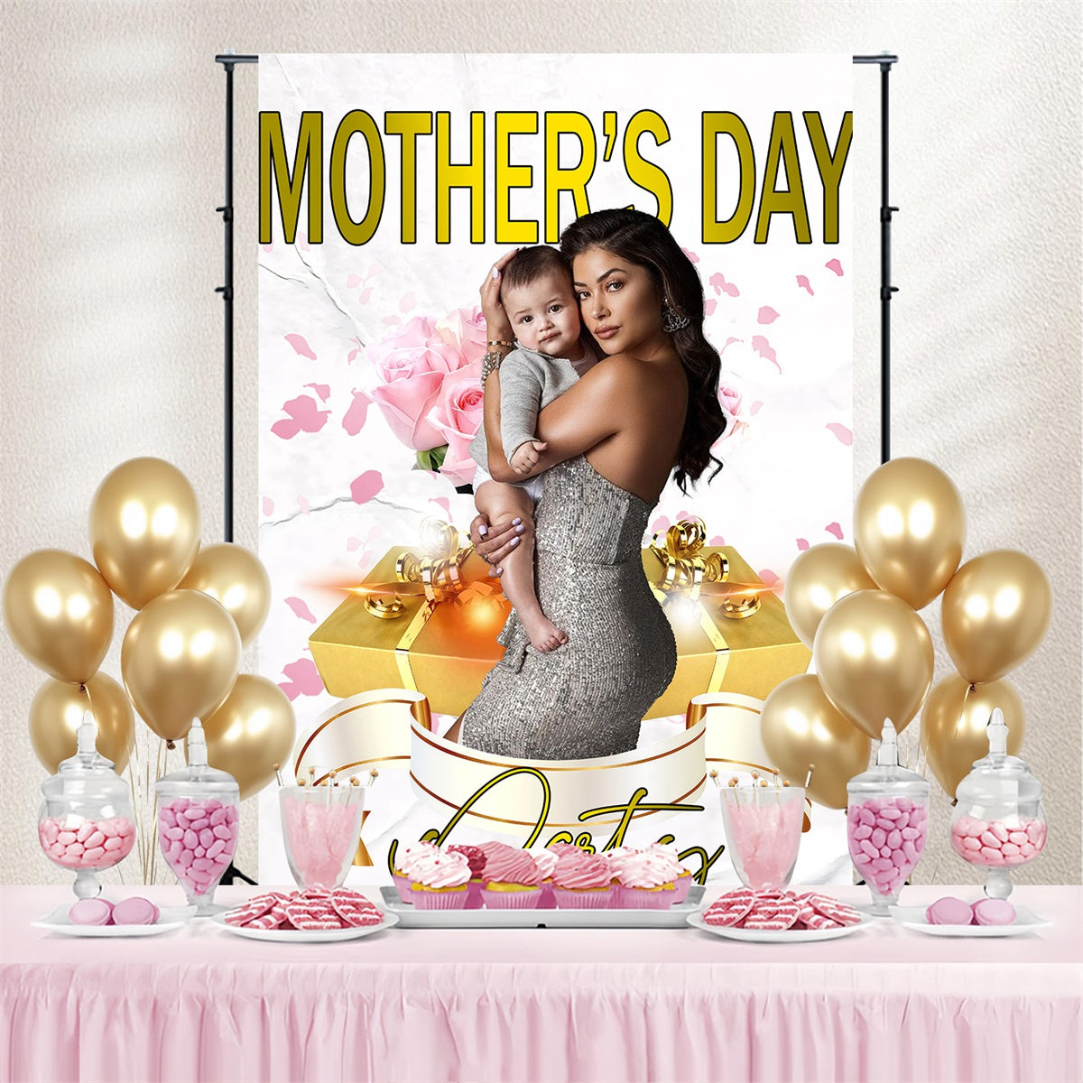 Mother's Day Backdrop Ideas Floral Gift Backdrop Personalized Backdrop UK MRR3-113