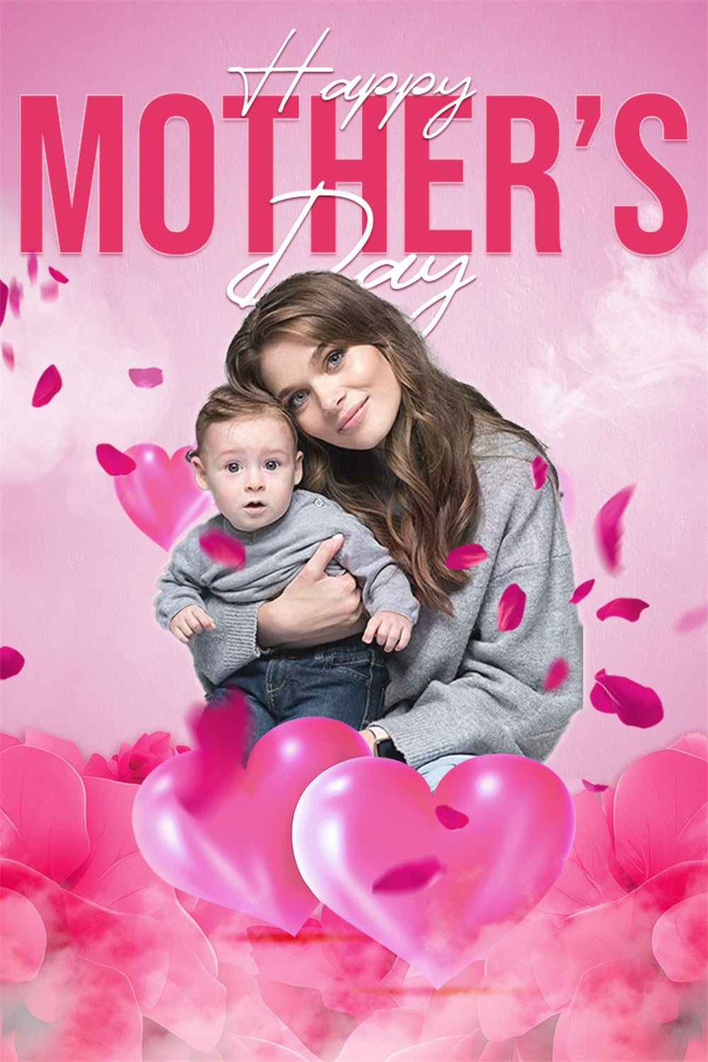 Mother Day Backdrop Loving Hearts Roses Custom Backdrop UK MRR3-119