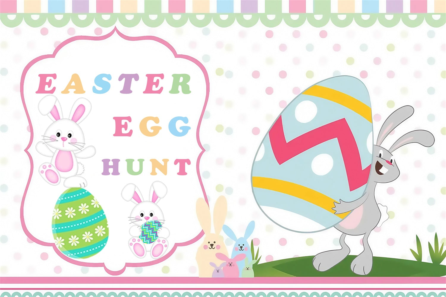 Photo Backdrops For Easter Cute Rabbit Easter Customized Backdrop UK MRR3-126