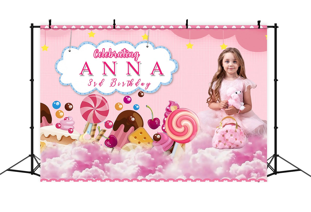 Customize Birthday Backdrop Candy Kingdom Dreamland Backdrop UK MRR3-15