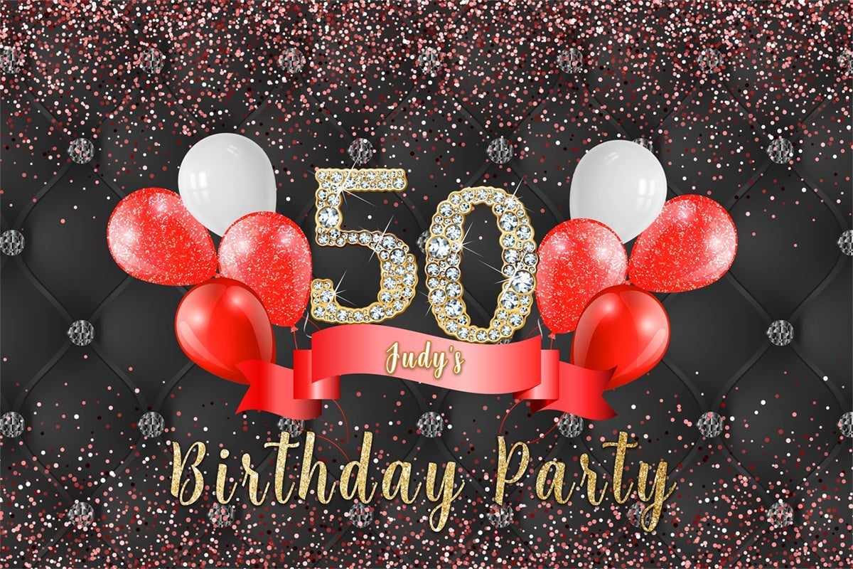 Customized Backdrop For Birthday Balloon Diamond Sparkle Backdrop UK MRR3-153