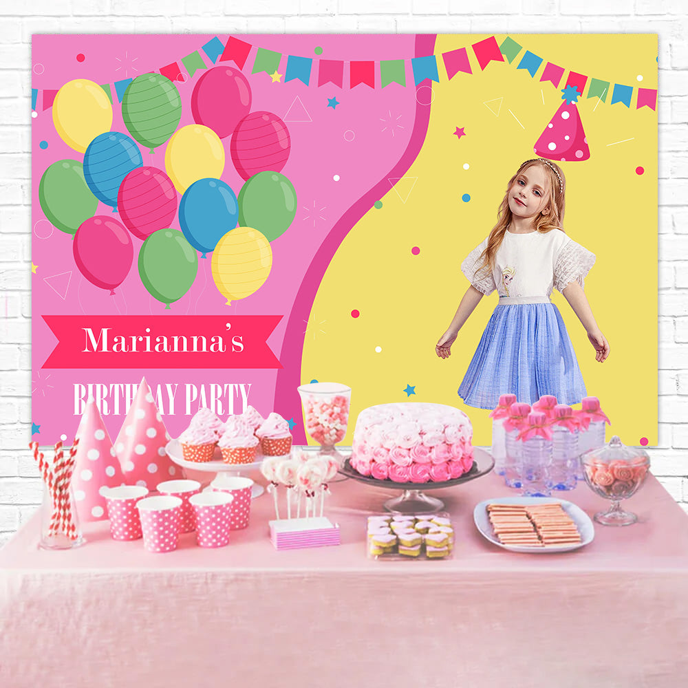 Custom Birthday Party Backdrop Colorful Balloon Fun Backdrop UK MRR3-18