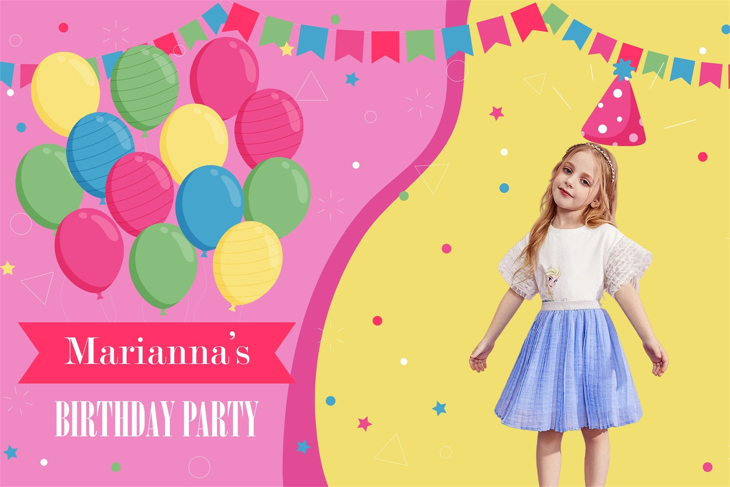 Custom Birthday Party Backdrop Colorful Balloon Fun Backdrop UK MRR3-18