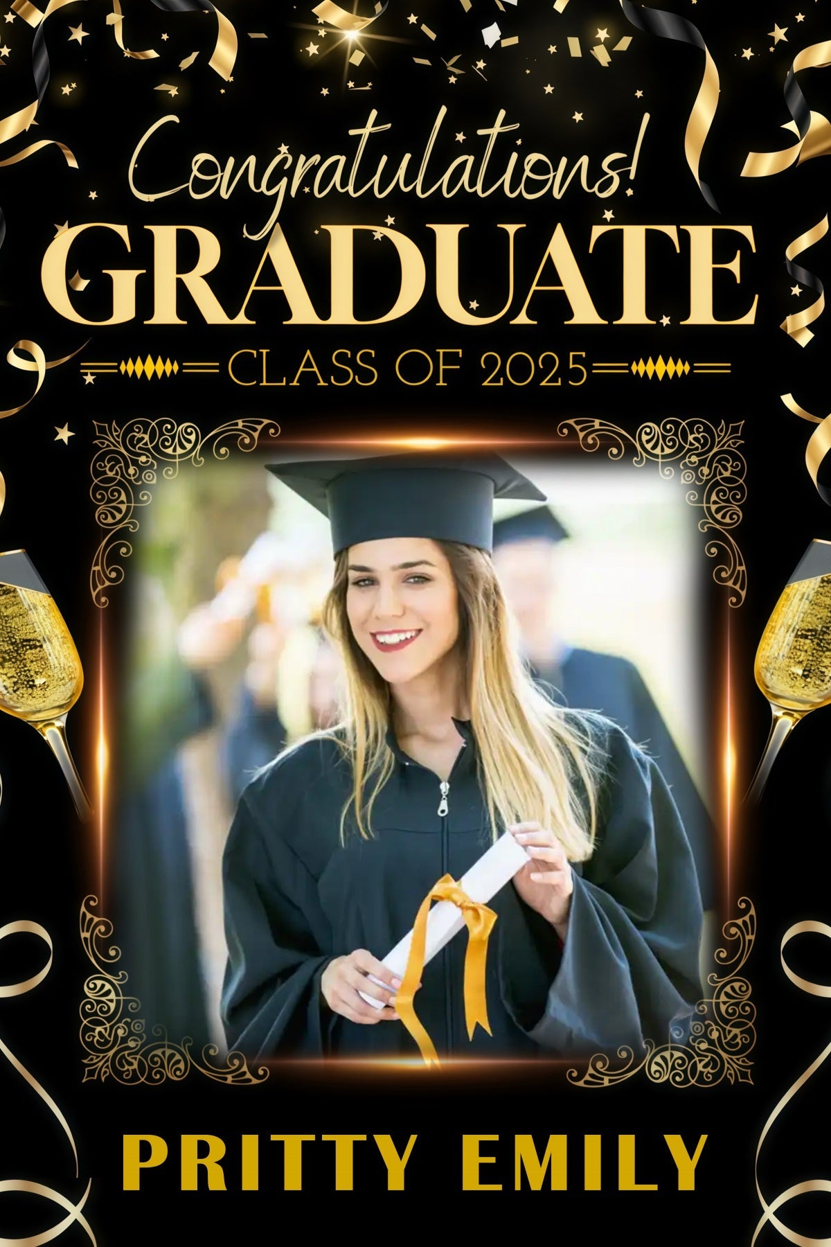 Graduation Backdrop Ideas Toast Confetti Personalized Party Graduation Backdrop UK MRR3-197