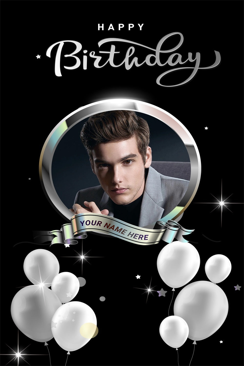 Custom Backdrops For Birthdays Luxury Silver Black Backdrop UK MRR3-27