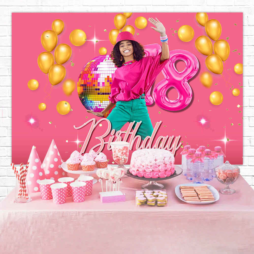 Birthday Backdrop Personalized Golden Balloon Party Backdrop UK MRR3-3