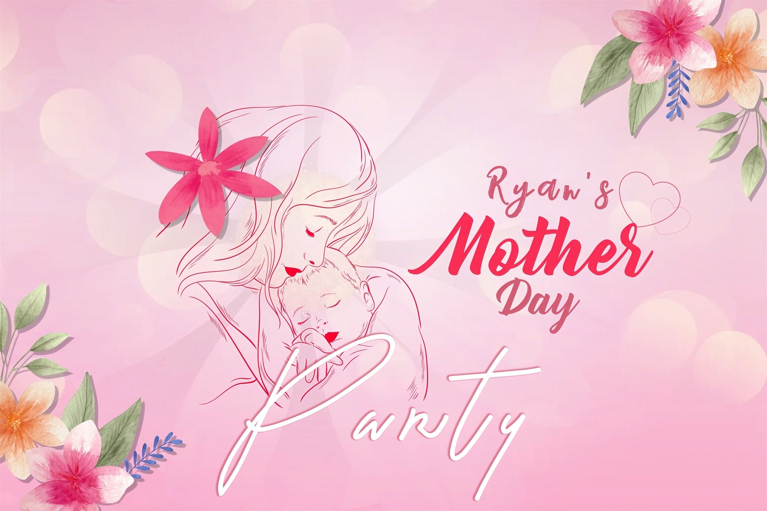 Mother's Day Backdrop Mother Baby Illustration Custom Backdrop UK MRR3-35