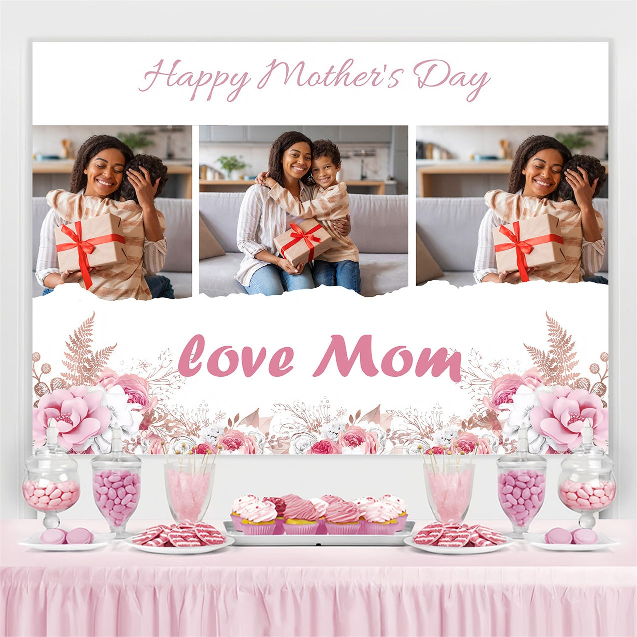 Mothers Day Backdrop Floral Love Celebration Custom Backdrop UK MRR3-36