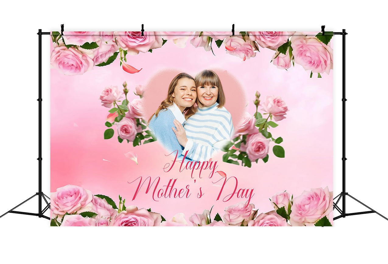 Mothers Day Photography Backdrops Pink Roses Love Customized Backdrop UK MRR3-42