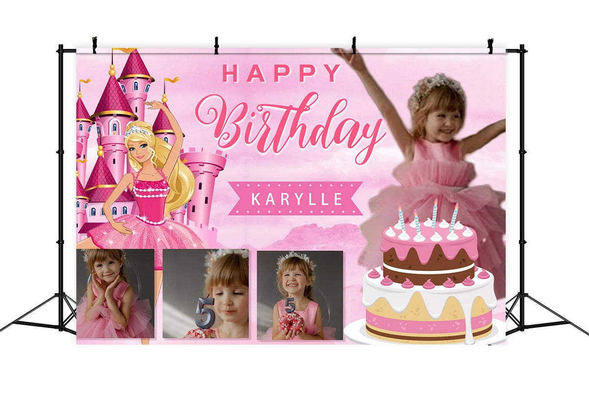 Customized Birthday Backdrop Magical Castle Dreamland Backdrop UK MRR3-5