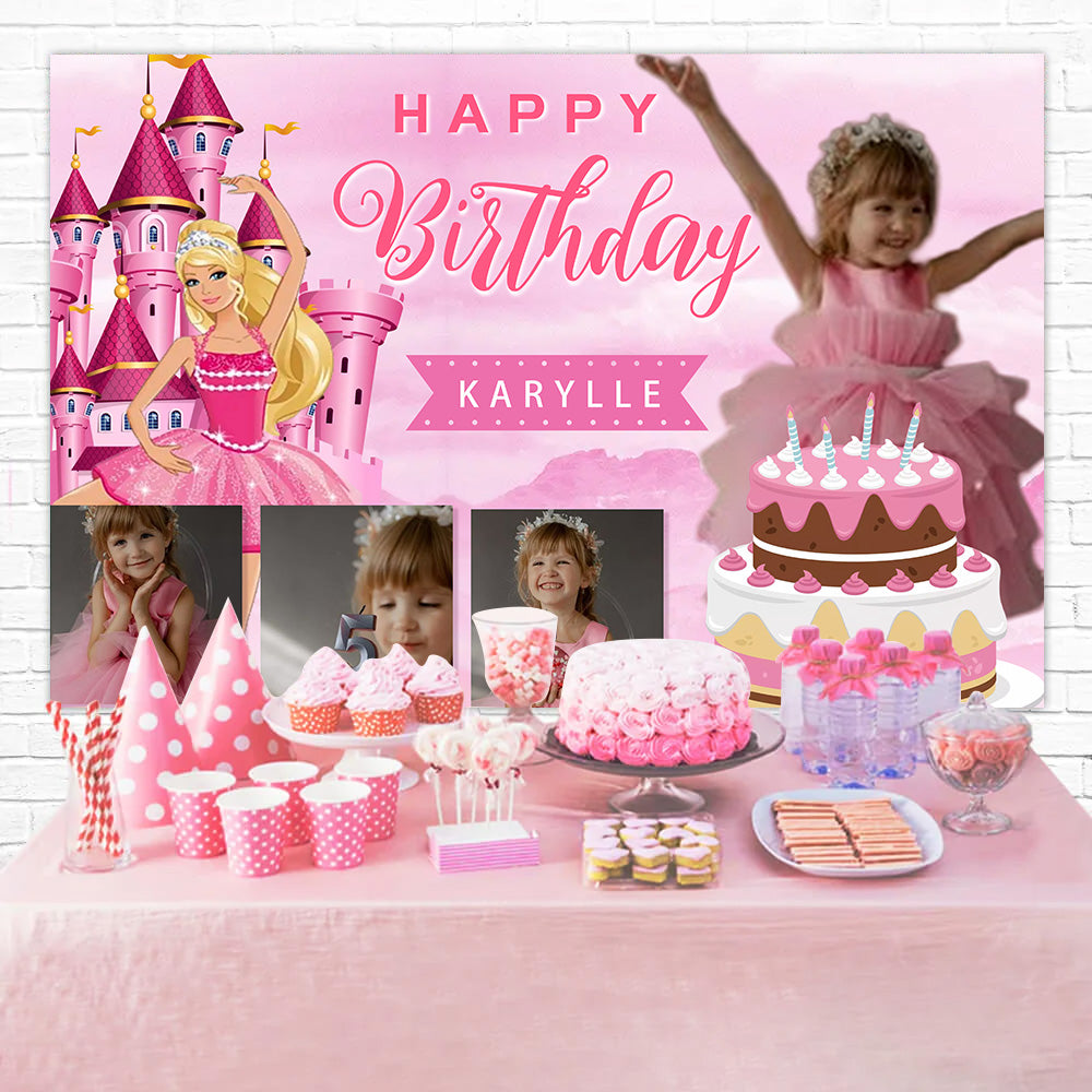 Customized Birthday Backdrop Magical Castle Dreamland Backdrop UK MRR3-5