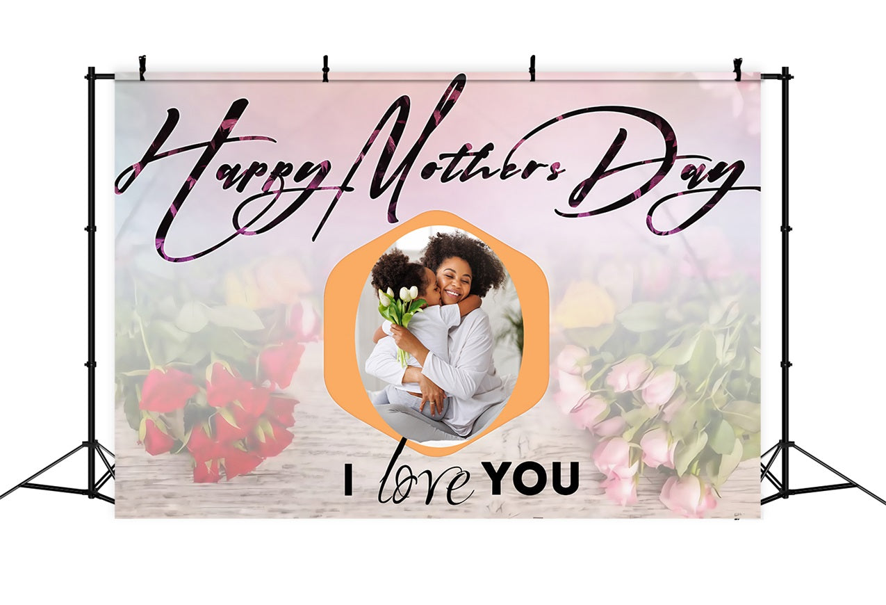 Mother's Day Photo Backdrops Elegant Floral Customized Backdrop UK MRR3-69