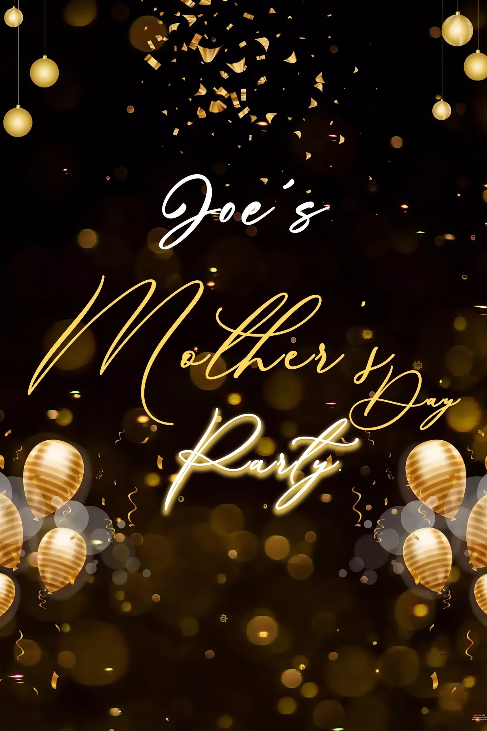 Mothers Day Backdrops Gold Balloon Party Customized Backdrop UK MRR3-80