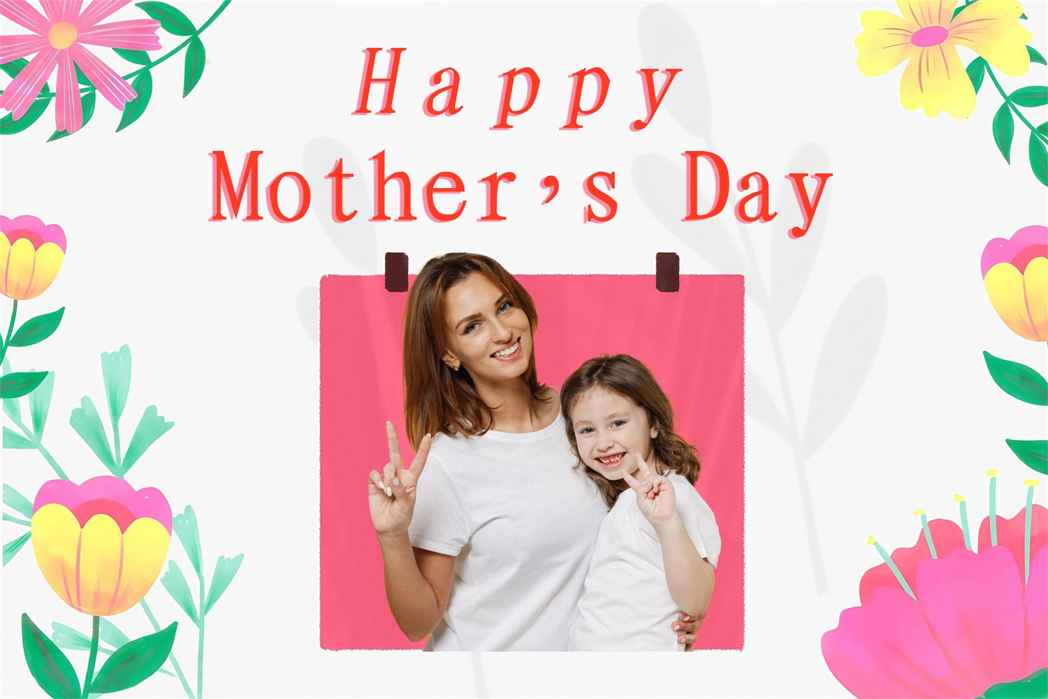 Mothers Day Picture Backdrop Cheerful Floral Art Custom Backdrop UK MRR3-86