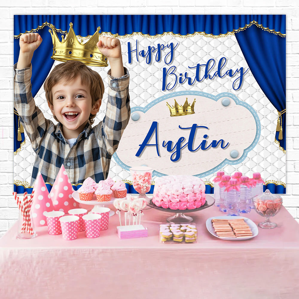 Custom Backdrops For Birthdays Royal Blue Prince Backdrop UK MRR3-9