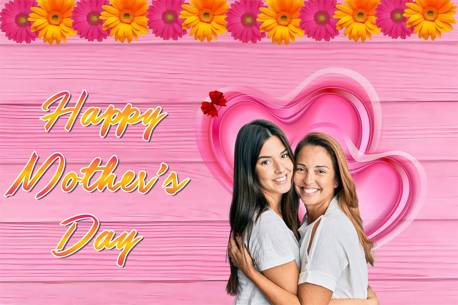 Happy Mother's Day Backdrop Rustic Romance Daisy Custom Backdrop UK MRR3-93