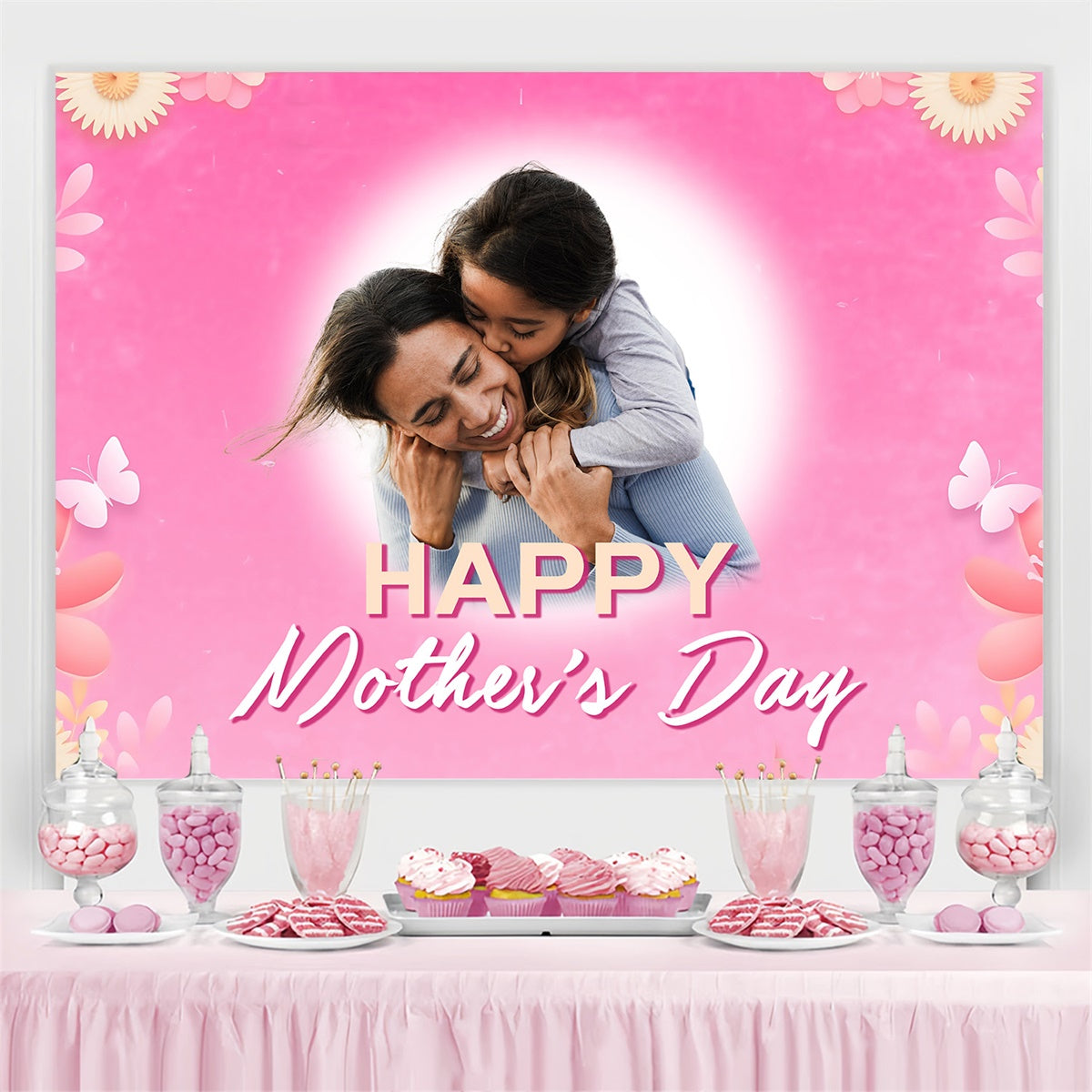 Mothers Day Photo Backdrop Charming Blossom Hug Custom Backdrop UK MRR3-94