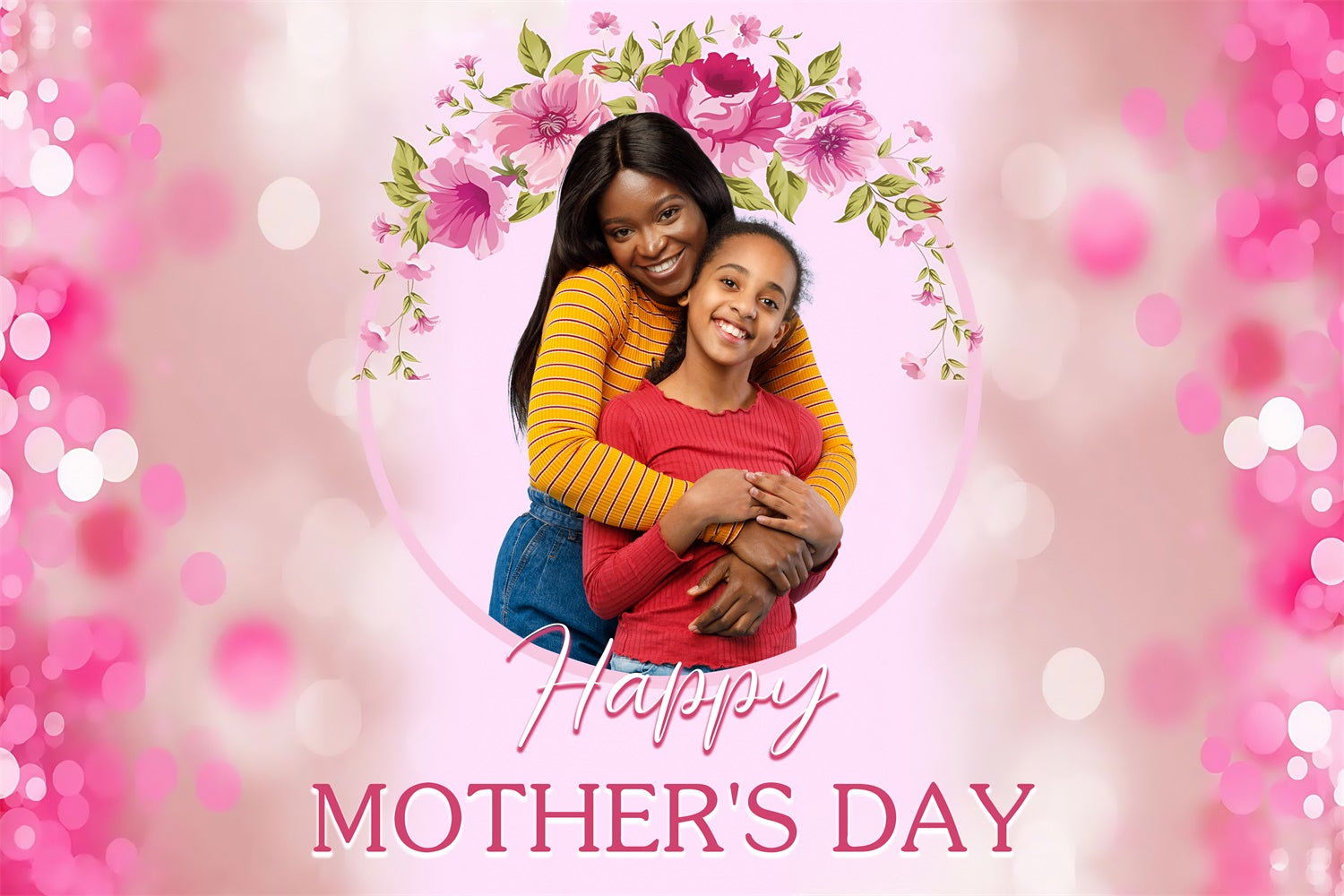 Mothers Day Backdrop Gentle Bloom Pink Personalized Backdrop UK MRR3-97