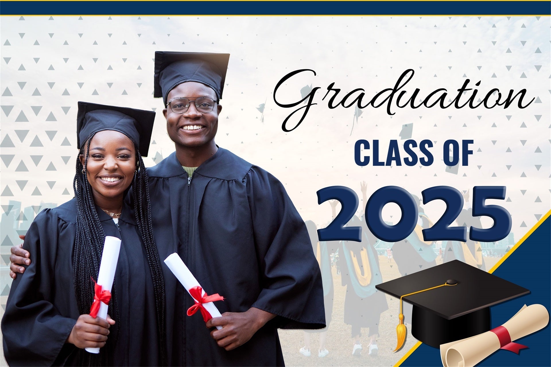 Custom Graduation Photo Backdrop Modern Clean Graduation Party Backdrop UK MRR4-14