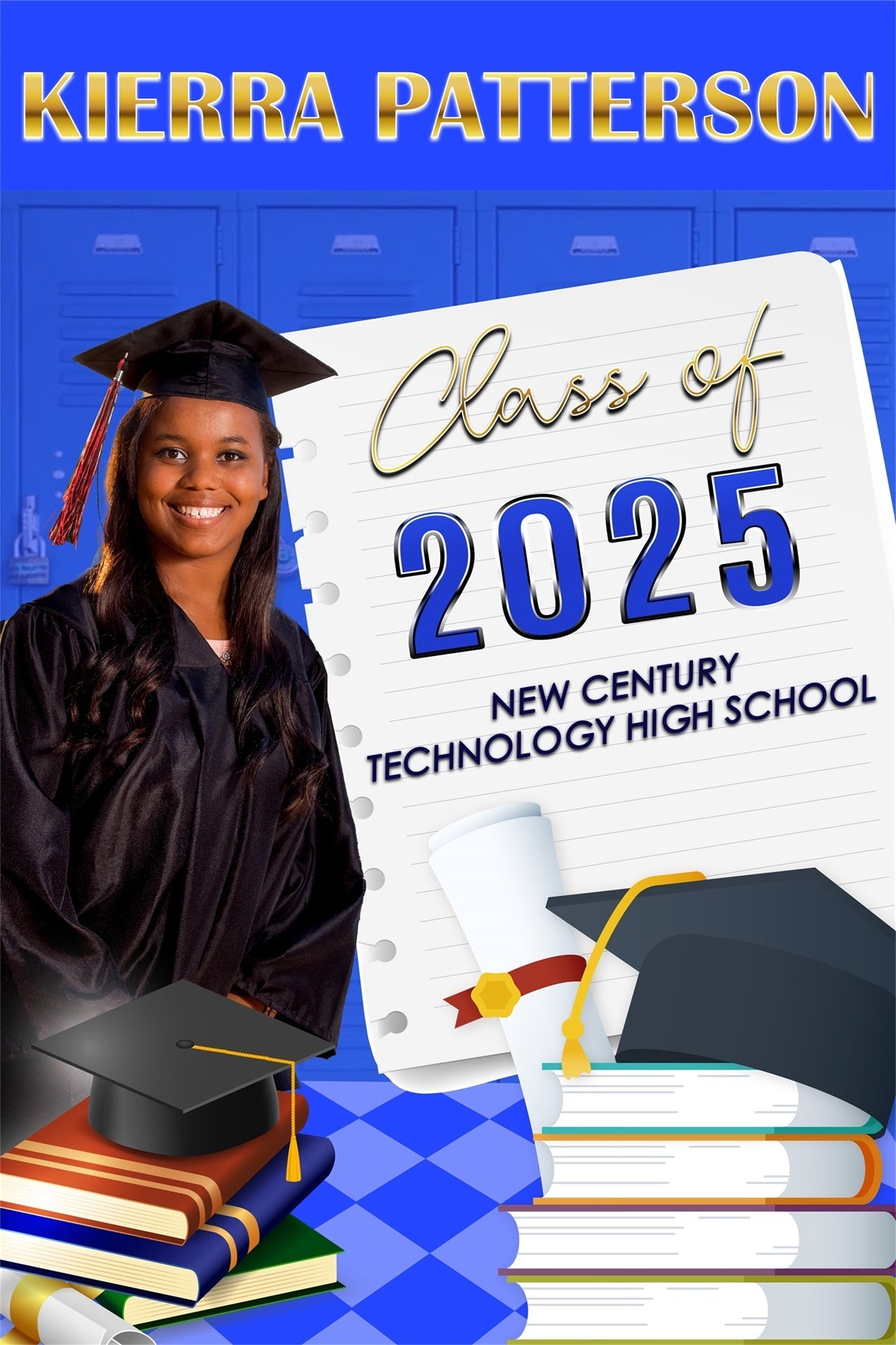 Customized Graduation Backdrop Academic Books Cap Graduation Party Backdrop UK MRR4-20