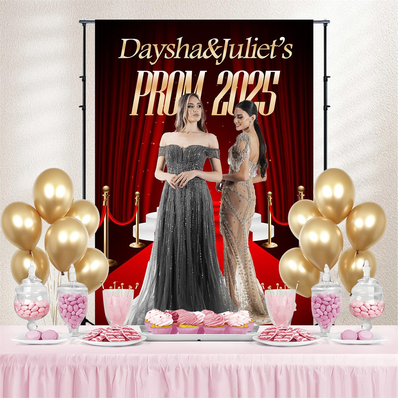 Graduation Backdrop Red Carpet Glamour Custom Party Graduation Backdrop UK MRR4-53