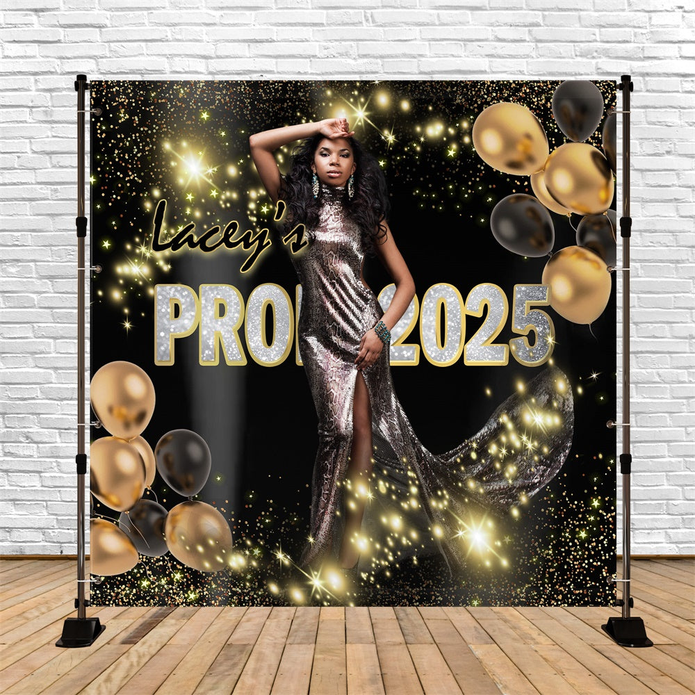 Prom Backdrops Glitter Balloons Glam Customized Graduation Party Backdrop UK MRR5-18