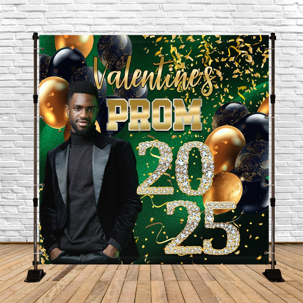 Prom Photo Backdrop Dark Green Glamour Customized Graduation Party Backdrop UK MRR5-20