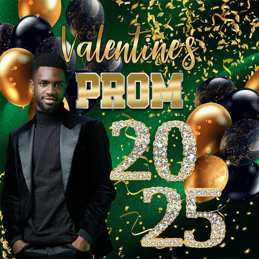 Prom Photo Backdrop Dark Green Glamour Customized Graduation Party Backdrop UK MRR5-20