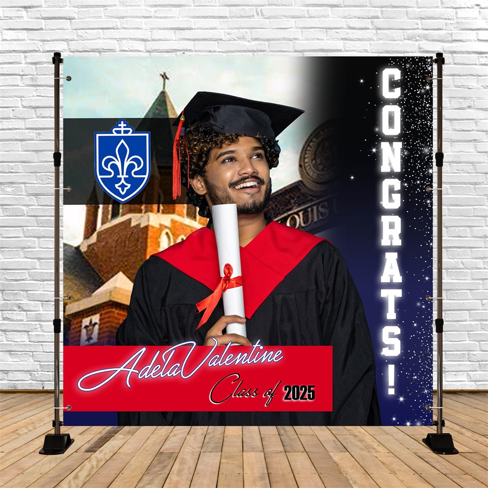 Graduated Backdrop Classic College Style Custom Graduation Party Backdrop UK MRR5-58