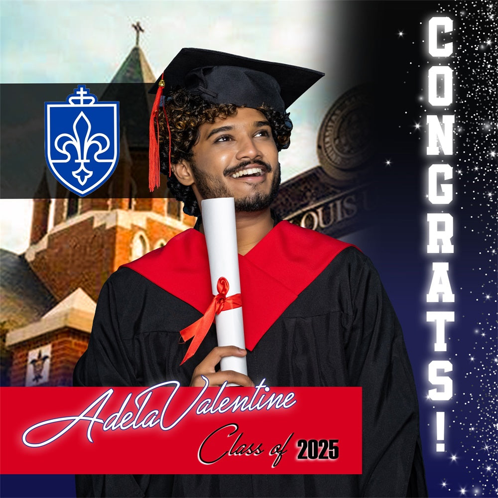 Graduated Backdrop Classic College Style Custom Graduation Party Backdrop UK MRR5-58