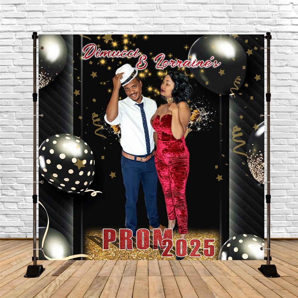 Prom Photo Backdrop Polka Dot Balloon Customized Graduation Party Backdrop UK MRR5-59