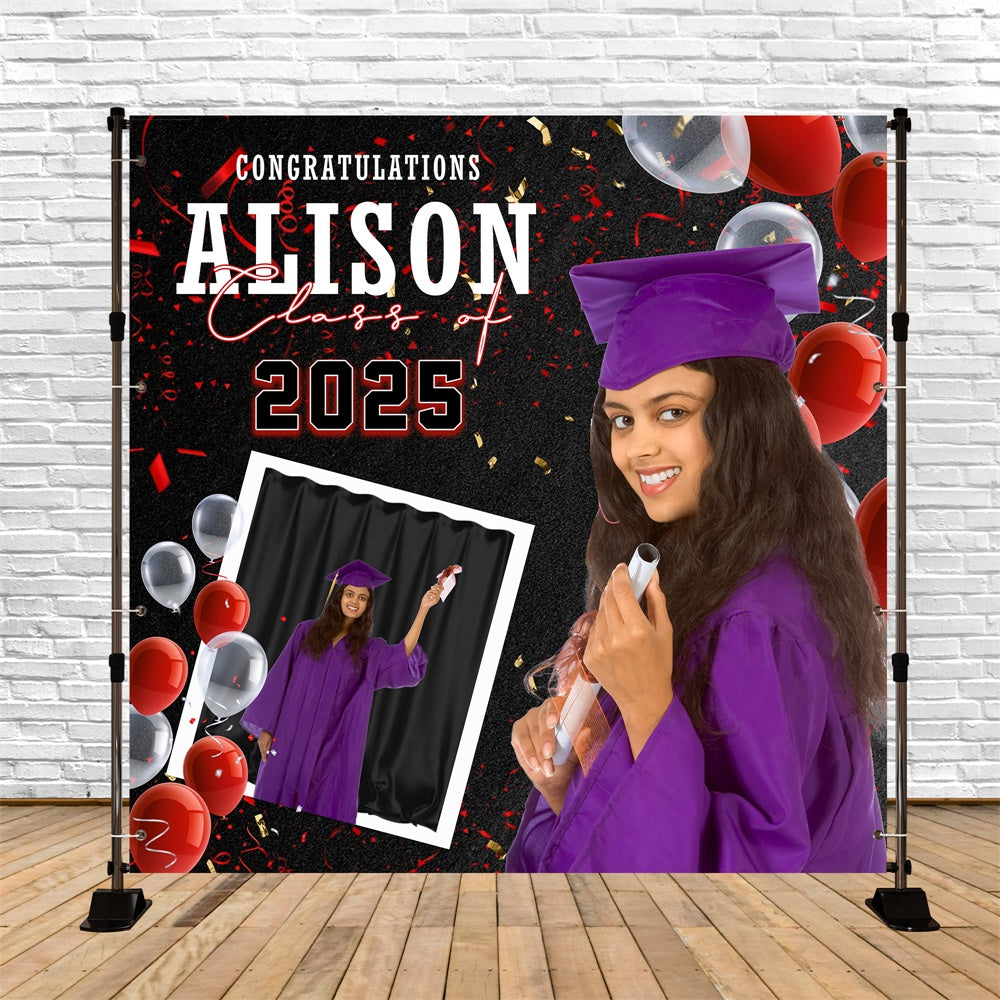 Graduation Backdrop Balloon Cheers Customized Party Graduation Backdrop UK MRR6-13