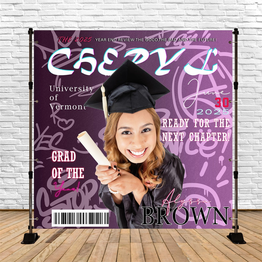 Customized Graduation Backdrop Magazine Style Party Graduation Backdrop UK MRR6-14