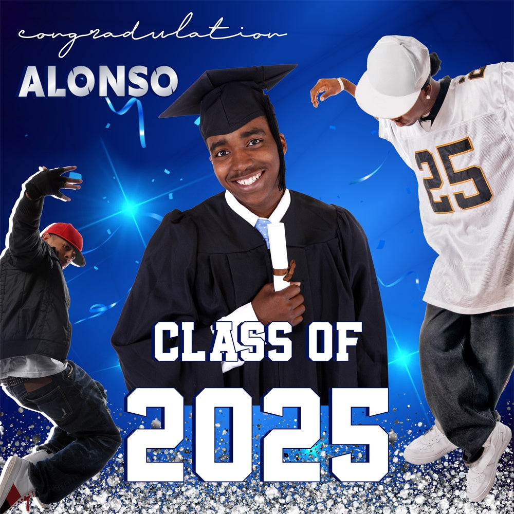 Graduation Backdrops Hip Hop Style Personalized Party Graduation Backdrop UK MRR6-15