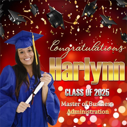 Backdrop Graduation Red Bokeh Sparkle Customized Party Graduation Backdrop UK MRR6-27