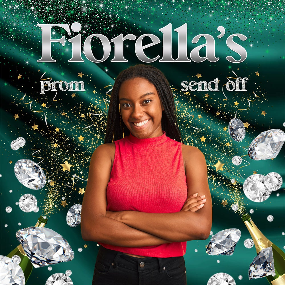 Prom Photo Backdrops Diamond Champagne Custom Party Graduation Backdrop UK MRR6-28