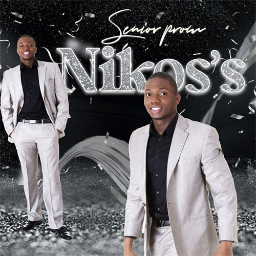 Prom Backdrop Midnight Silver Confetti Personalized Party Graduation Backdrop UK MRR6-29