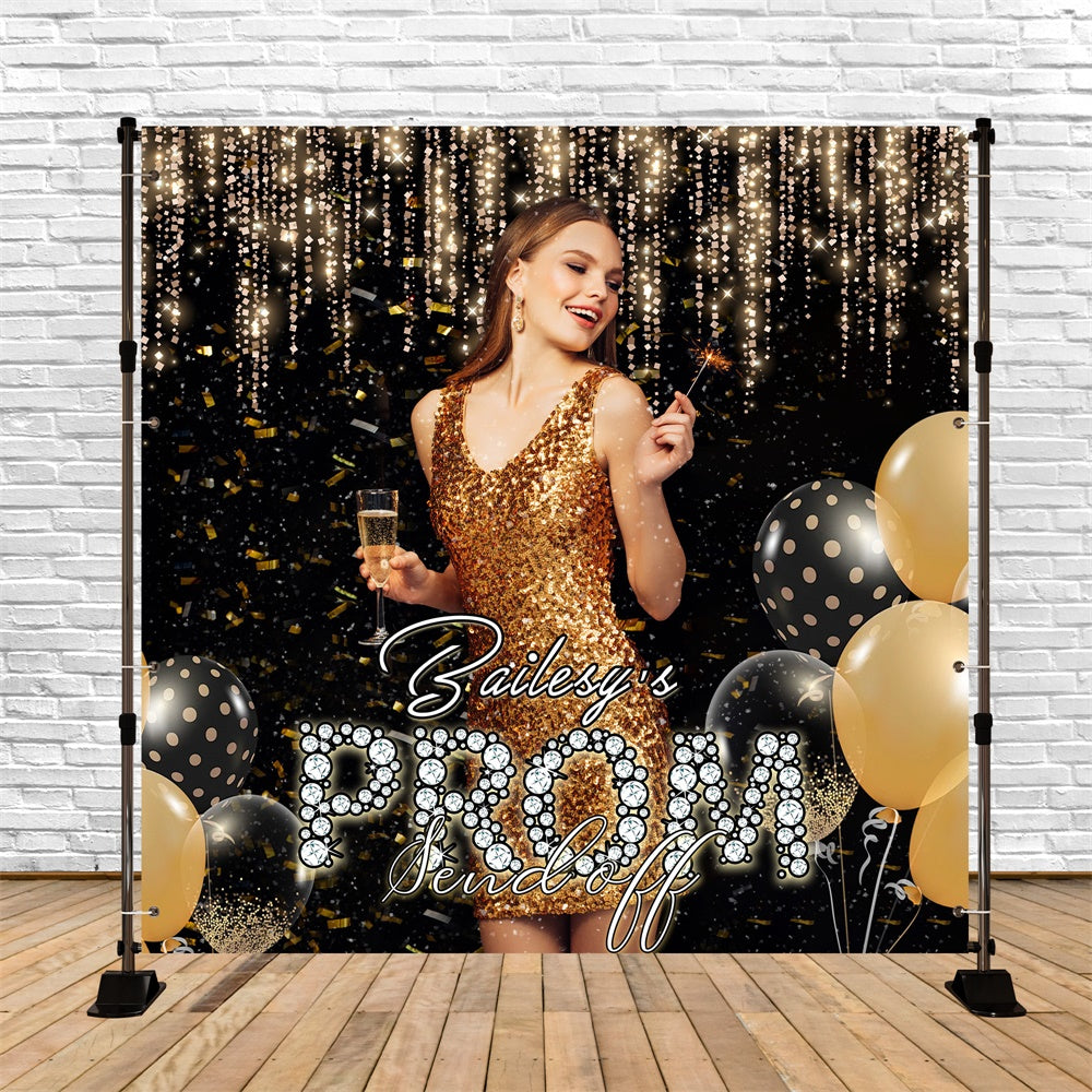 Prom Backdrops Luxe Lights Balloon Customized Party Graduation Backdrop UK MRR6-3