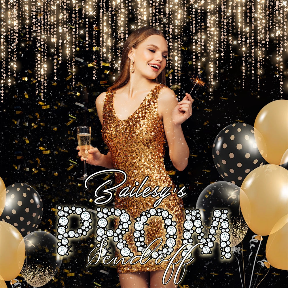 Prom Backdrops Luxe Lights Balloon Customized Party Graduation Backdrop UK MRR6-3