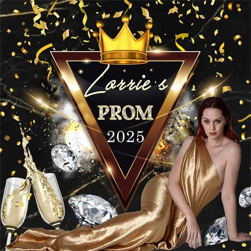 Prom Backdrops Champagne Night Shine Personalized Party Graduation Backdrop UK MRR6-31