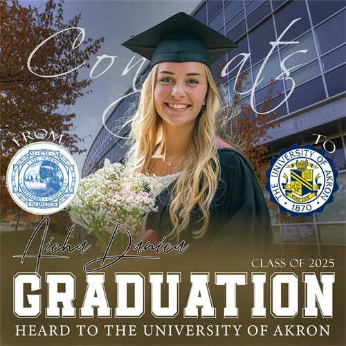 Custom Graduation Backdrop Autumn Campus Cheers Party Graduation Backdrop UK MRR6-36