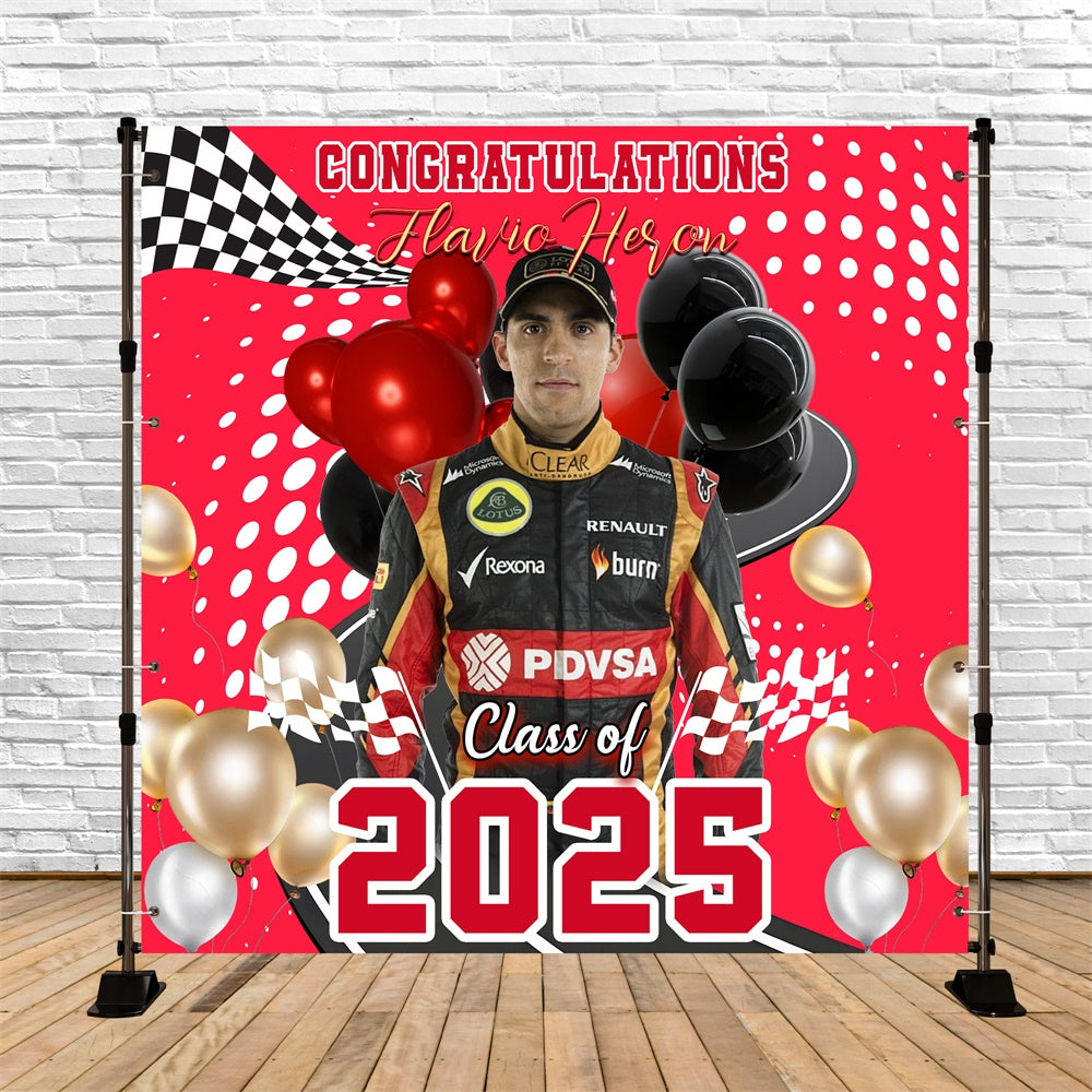 2025 Graduation Backdrop Racing Glory Customized Party Graduation Backdrop UK MRR6-37