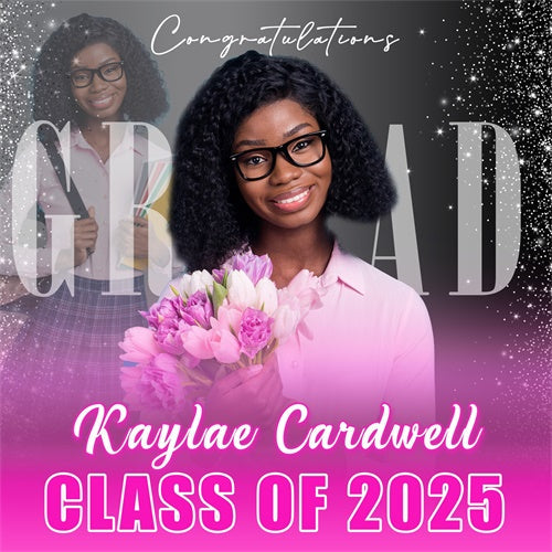 Personalized Graduation Backdrop Elegant Bloom Party Graduation Backdrop UK MRR6-38