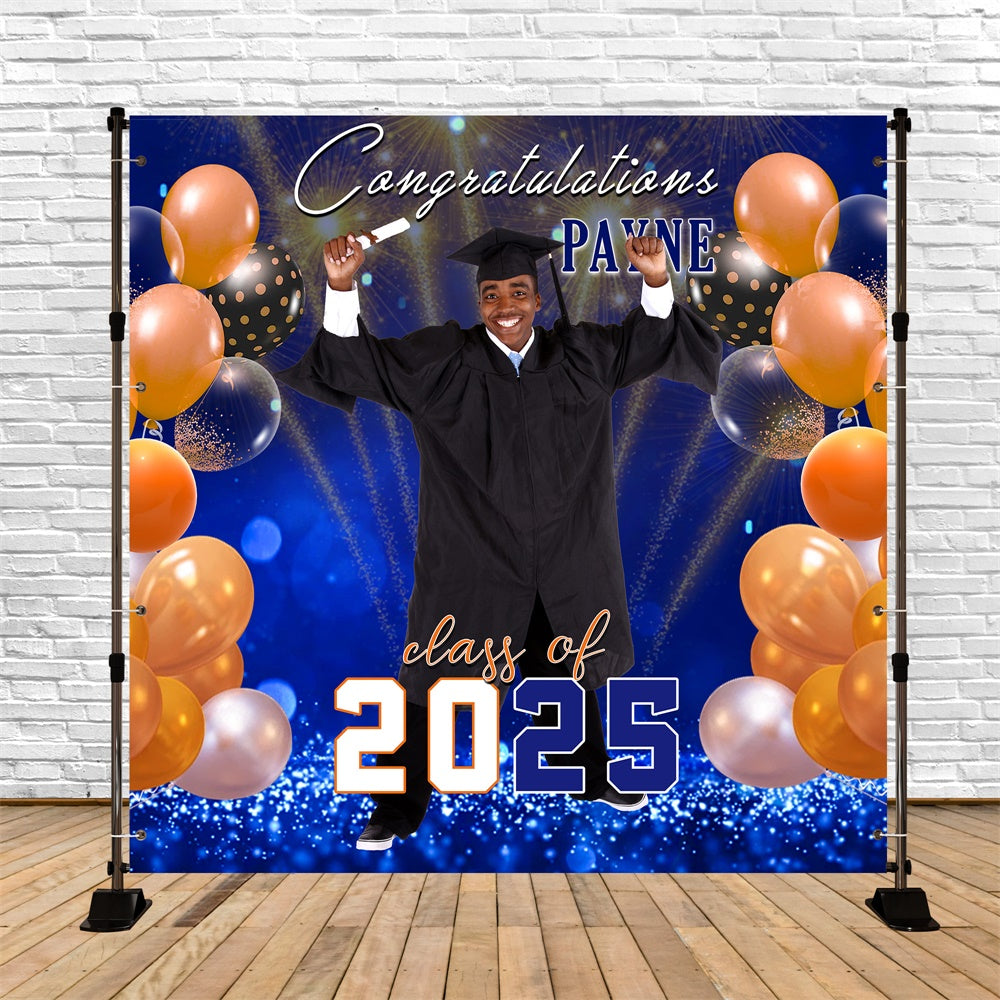 Backdrop Graduation Energetic Balloon Personalized Party Graduation Backdrop UK MRR6-39