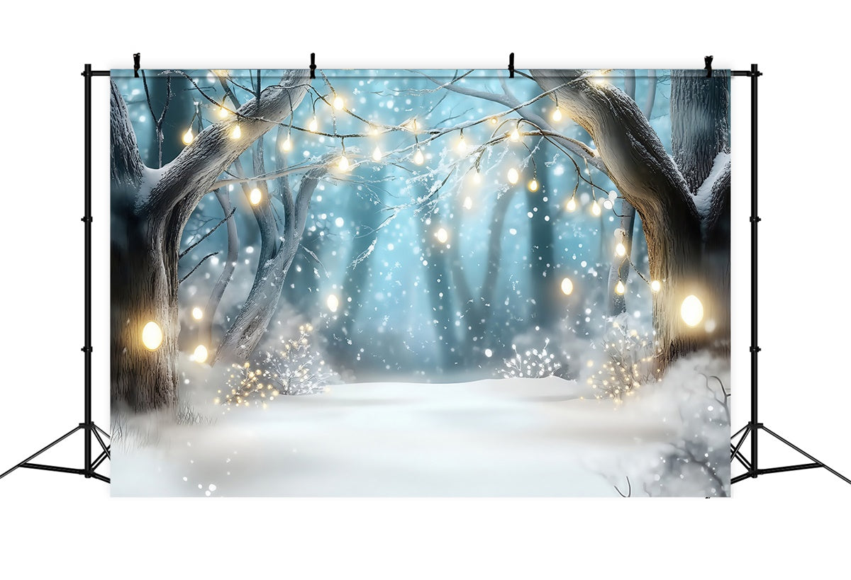 Winter Forest Backdrop Enchanted Snow Glow Backdrop UK MRR7-108