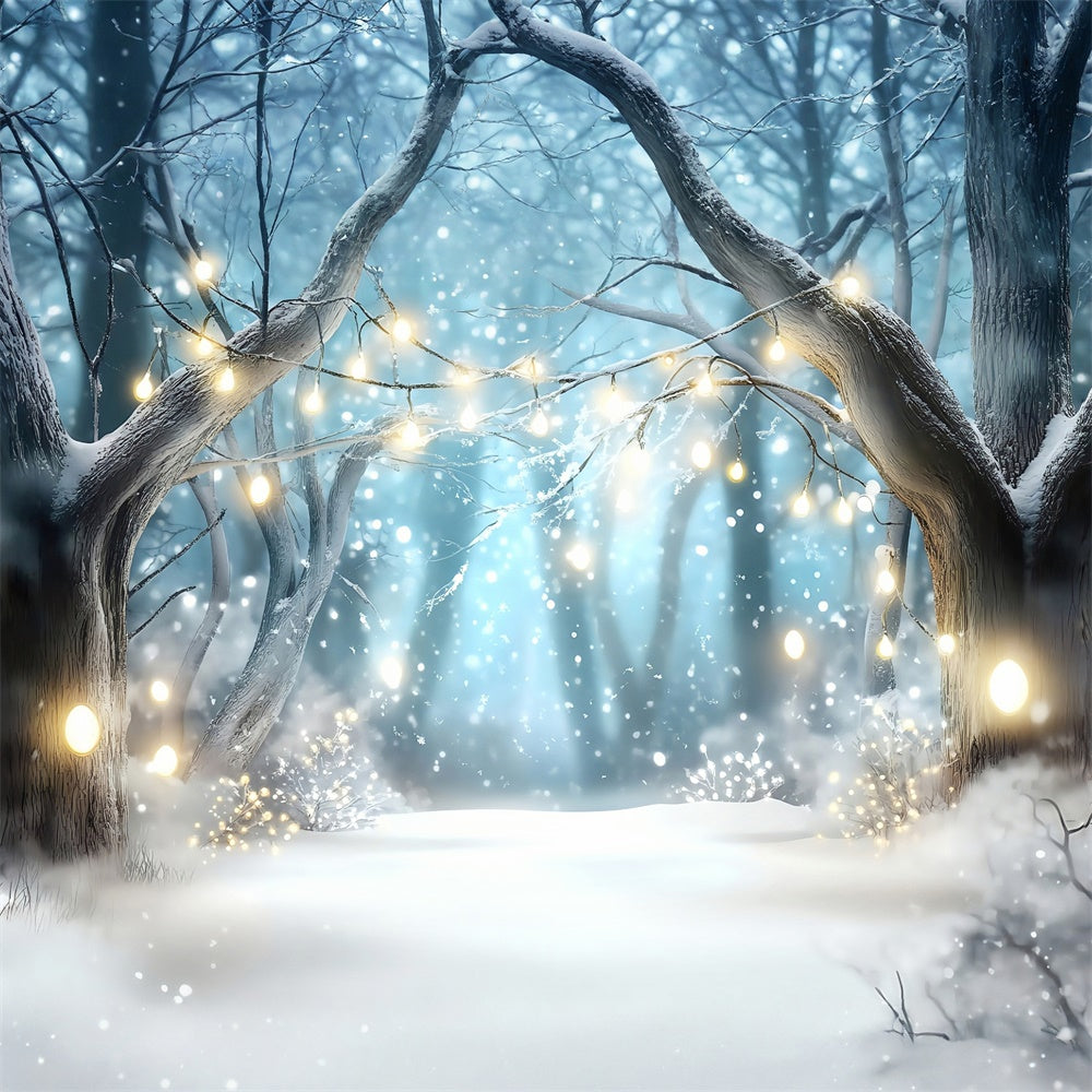 Winter Forest Backdrop Enchanted Snow Glow Backdrop UK MRR7-108