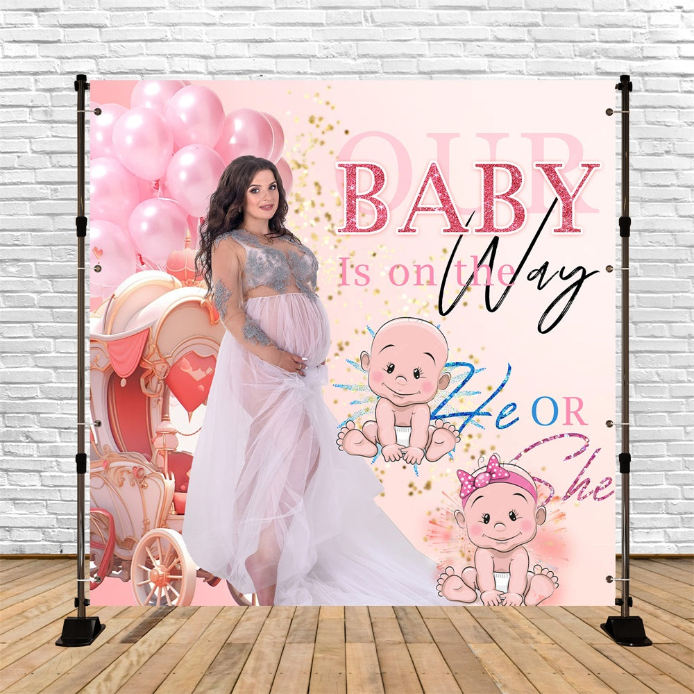 Custom Baby Shower Backdrop Balloon Gender Reveal Backdrop UK MRR7-11