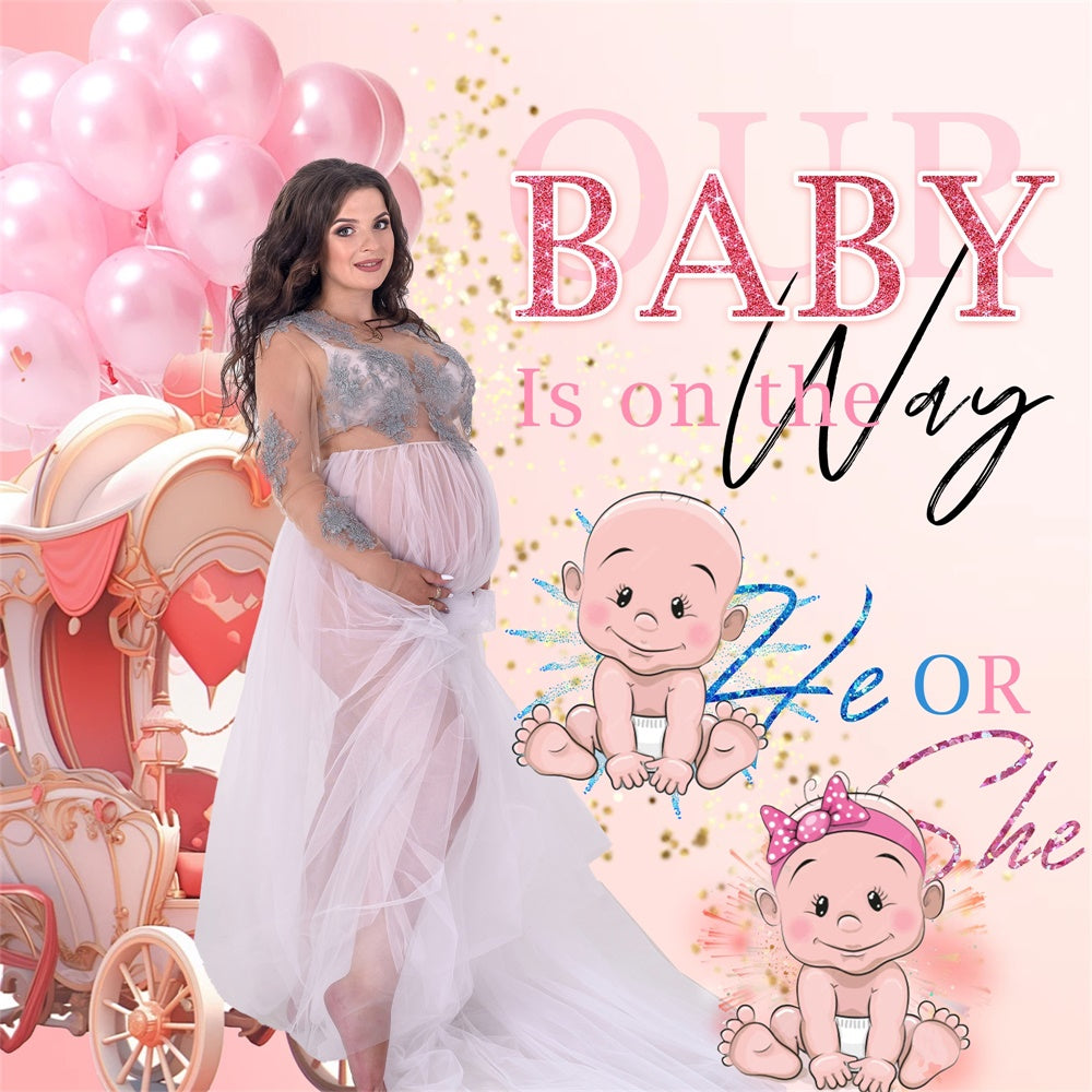 Custom Baby Shower Backdrop Balloon Gender Reveal Backdrop UK MRR7-11